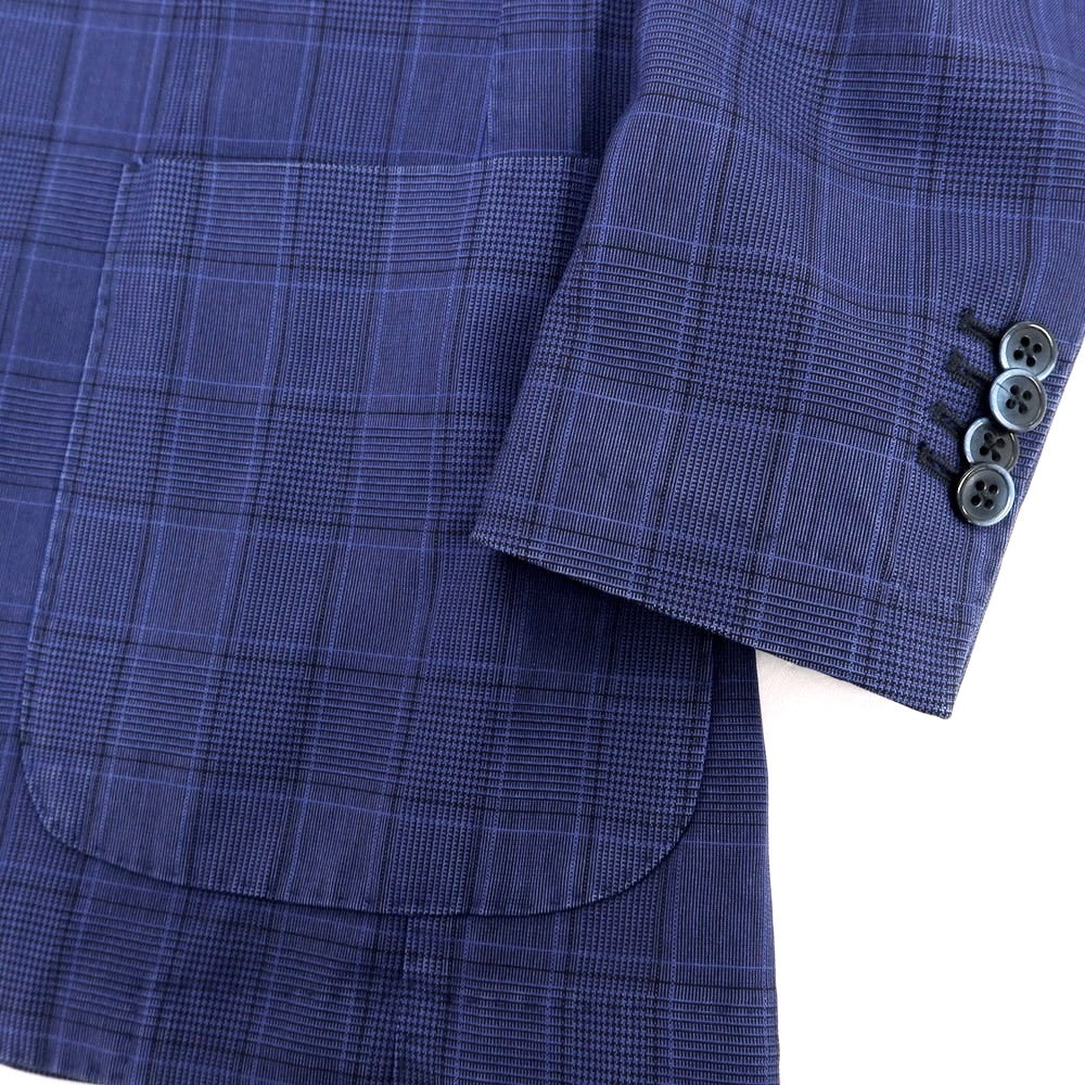 【中古】エルビーエム1911 L.B.M.1911 ウール チェック 2B テーラードジャケット ブルーネイビー【 44 】【 状態ランクC 】【 メンズ 】