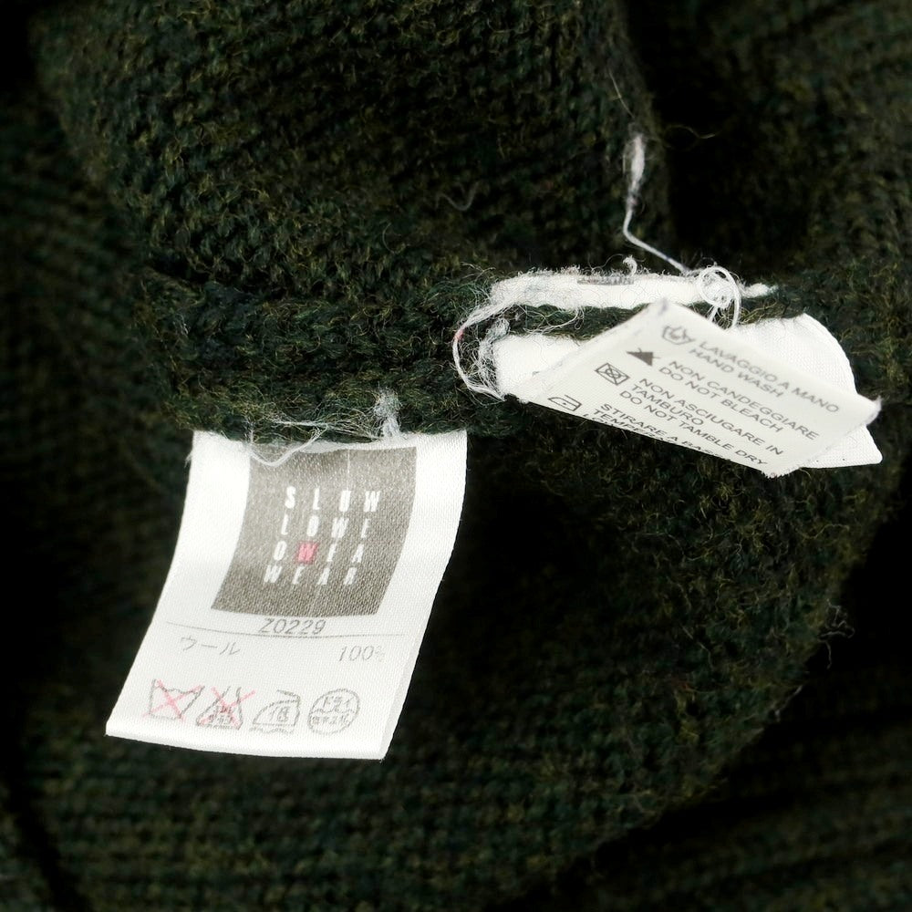 【中古】ザノーネ ZANONE ウール ショールカラー プルオーバーニット グリーン【 46 】【 状態ランクC 】【 メンズ 】