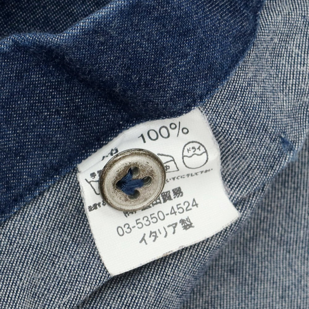 【中古】ジャンネット giannetto Jimmy コットン ダンガリー カジュアルシャツ ネイビー【 S 】【 状態ランクC 】【 メンズ 】