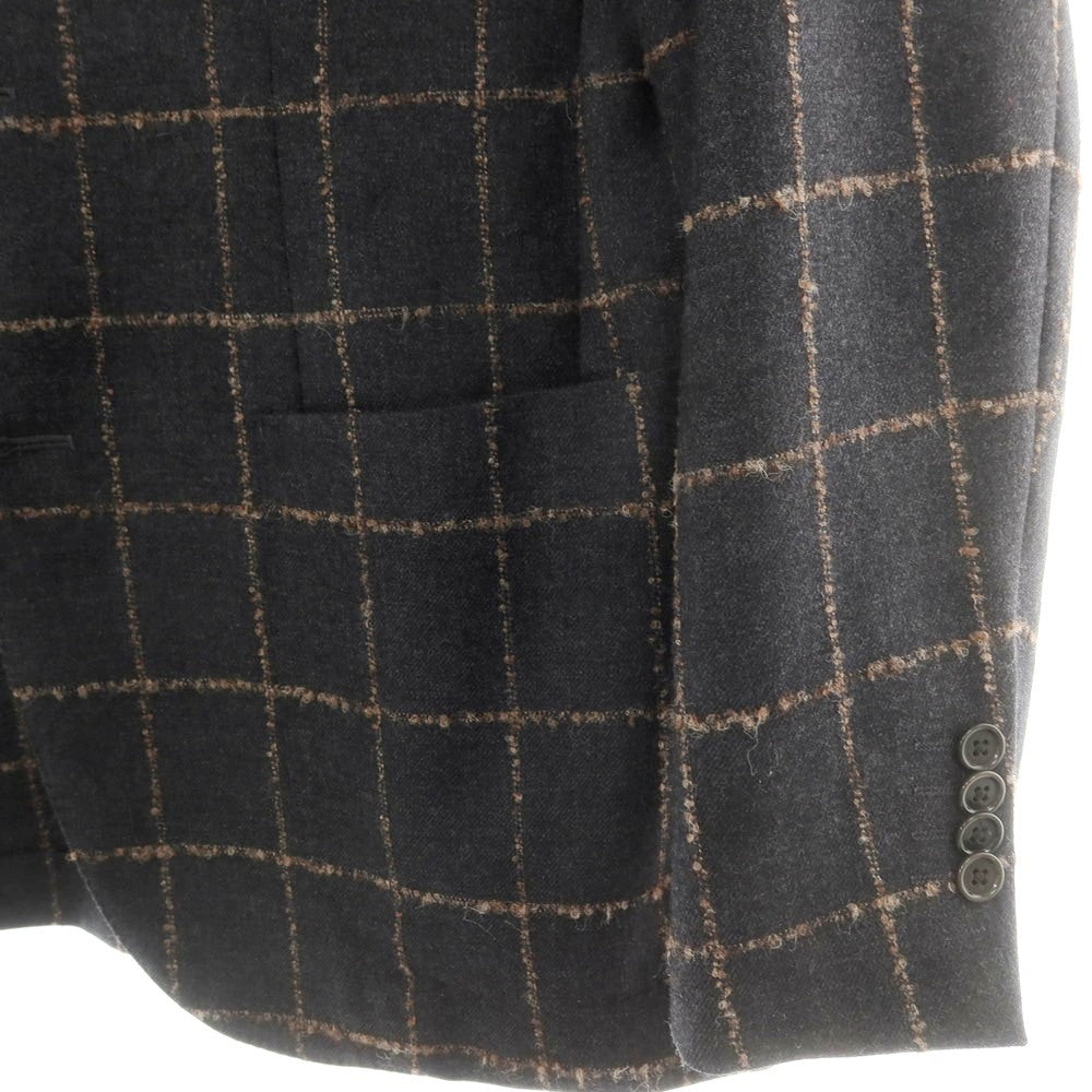 【中古】ユナイテッドアローズ UNITED ARROWS ウール ウィンドウペーンチェック 3B テーラードジャケット ダークグレー【 48 】【 状態ランクC 】【 メンズ 】
