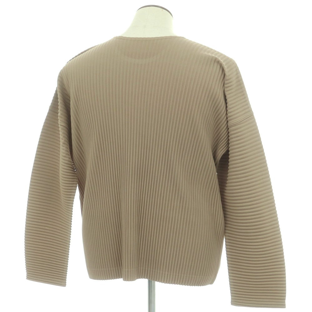 【中古】オム プリッセ イッセイミヤケ HOMME PLISSE ISSEY MIYAKE 2025年秋冬 ポリエステル系 プリーツ 長袖カットソー カーキベージュ系【 表記なし(L位) 】【 状態ランクA 】【 メンズ 】
