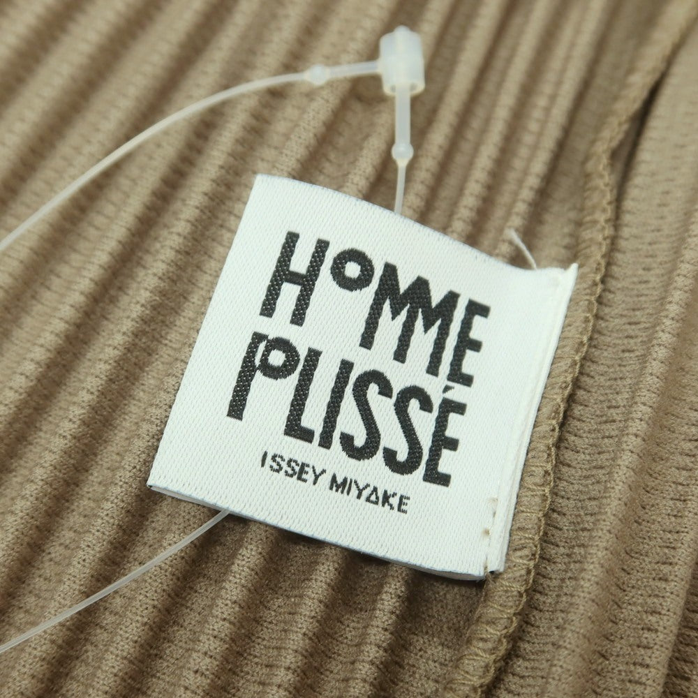 【中古】オム プリッセ イッセイミヤケ HOMME PLISSE ISSEY MIYAKE 2025年秋冬 ポリエステル系 プリーツ 長袖カットソー カーキベージュ系【 表記なし(L位) 】【 状態ランクA 】【 メンズ 】