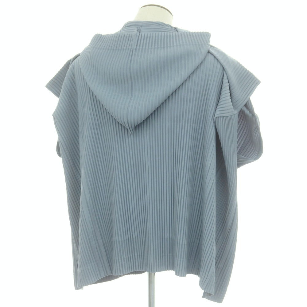 【中古】オム プリッセ イッセイミヤケ HOMME PLISSE ISSEY MIYAKE 2025年秋冬 ポリエステル系 プリーツ ダブルジップ パーカー グレーブルー【 表記なし(L位) 】【 状態ランクA 】【 メンズ 】