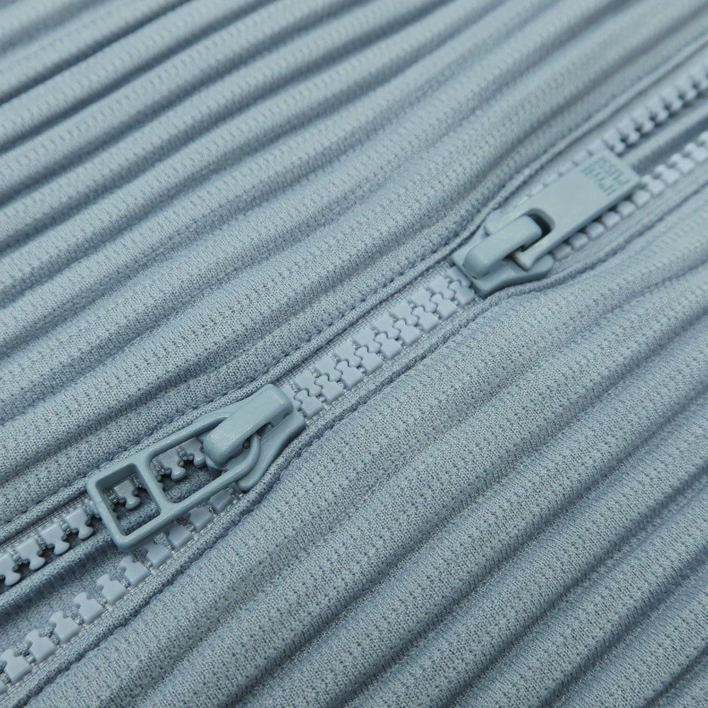 【中古】オム プリッセ イッセイミヤケ HOMME PLISSE ISSEY MIYAKE 2025年秋冬 ポリエステル系 プリーツ ダブルジップ パーカー グレーブルー【 表記なし(L位) 】【 状態ランクA 】【 メンズ 】