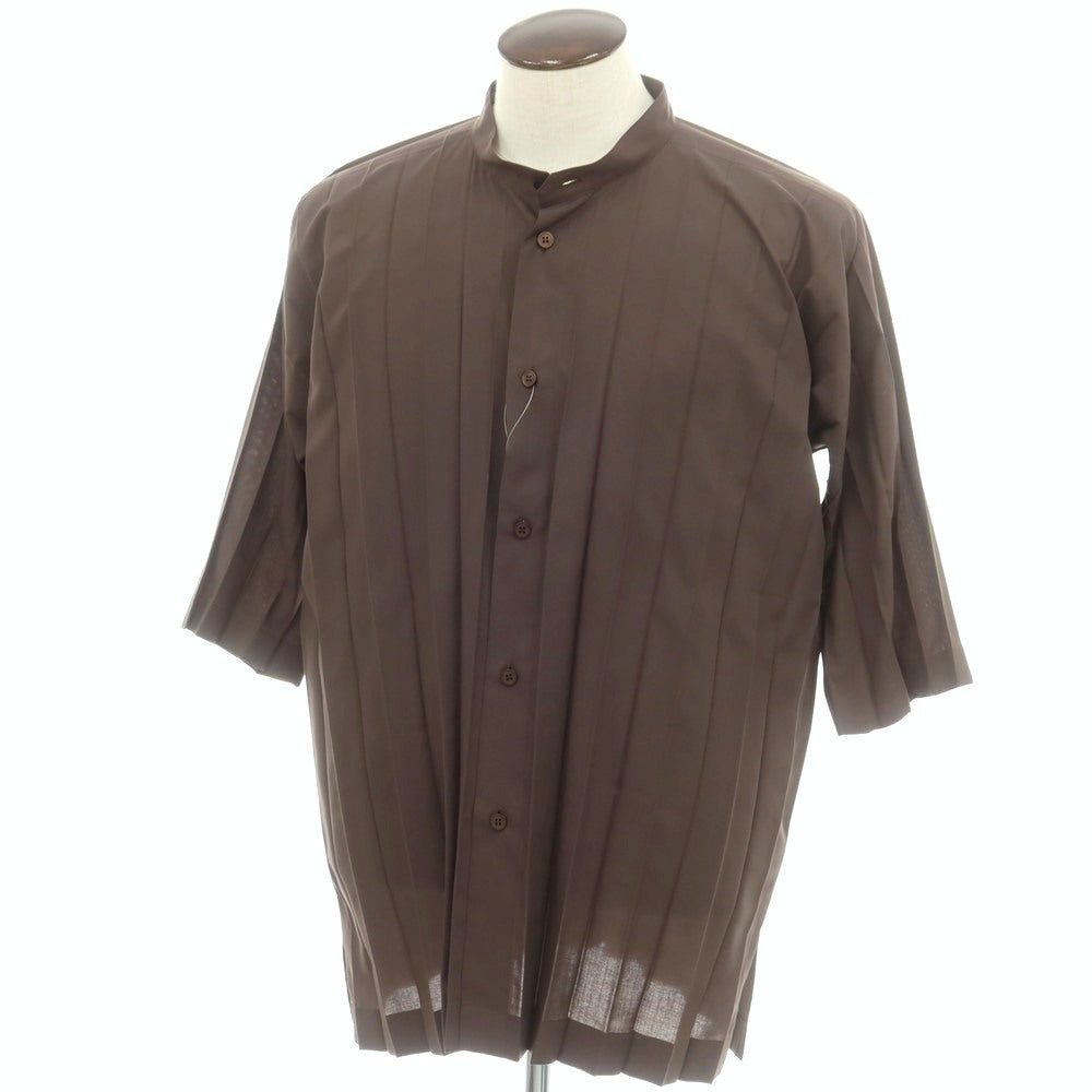 【中古】オム プリッセ イッセイミヤケ HOMME PLISSE ISSEY MIYAKE 2025年春夏 プリーツ 半袖シャツ ダークブラウン【 表記なし(L位) 】【 状態ランクB 】【 メンズ 】