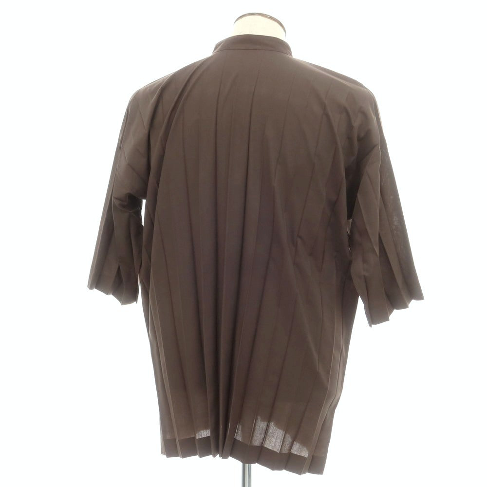 【中古】オム プリッセ イッセイミヤケ HOMME PLISSE ISSEY MIYAKE 2025年春夏 プリーツ 半袖シャツ ダークブラウン【 表記なし(L位) 】【 状態ランクB 】【 メンズ 】