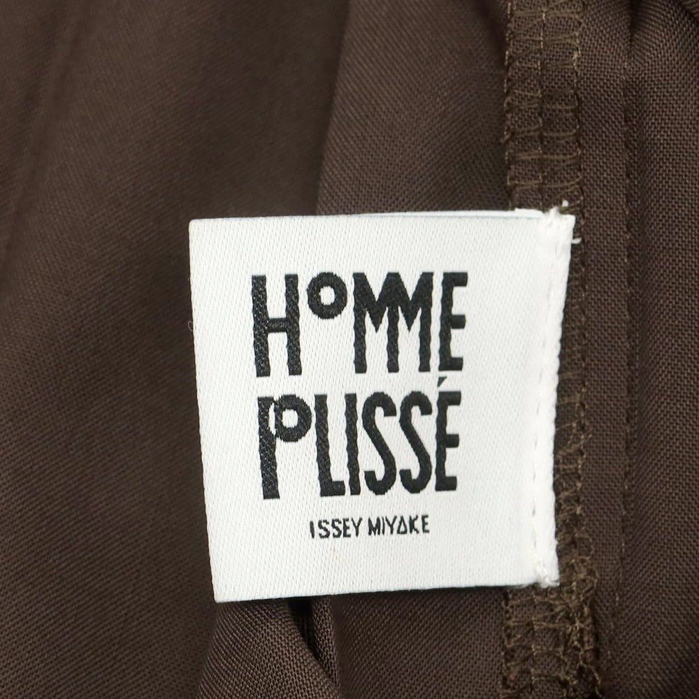 【中古】オム プリッセ イッセイミヤケ HOMME PLISSE ISSEY MIYAKE 2025年春夏 プリーツ 半袖シャツ ダークブラウン【 表記なし(L位) 】【 状態ランクB 】【 メンズ 】