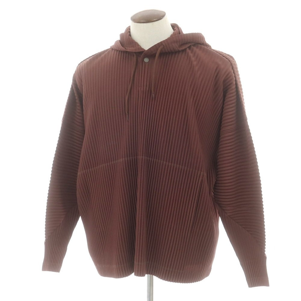 【中古】オム プリッセ イッセイミヤケ HOMME PLISSE ISSEY MIYAKE 2025年秋冬 プリーツ加工 プルオーバーパーカー ブラウン【 表記なし(L位) 】【 状態ランクA 】【 メンズ 】