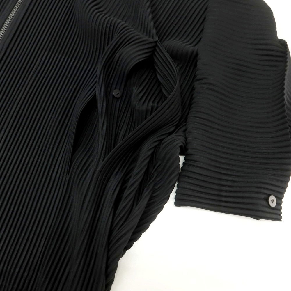 【中古】オム プリッセ イッセイミヤケ HOMME PLISSE ISSEY MIYAKE ポリエステル プリーツ加工 ワイドシルエットコート ブラック【 表記なし(L位) 】【 状態ランクA 】【 メンズ 】