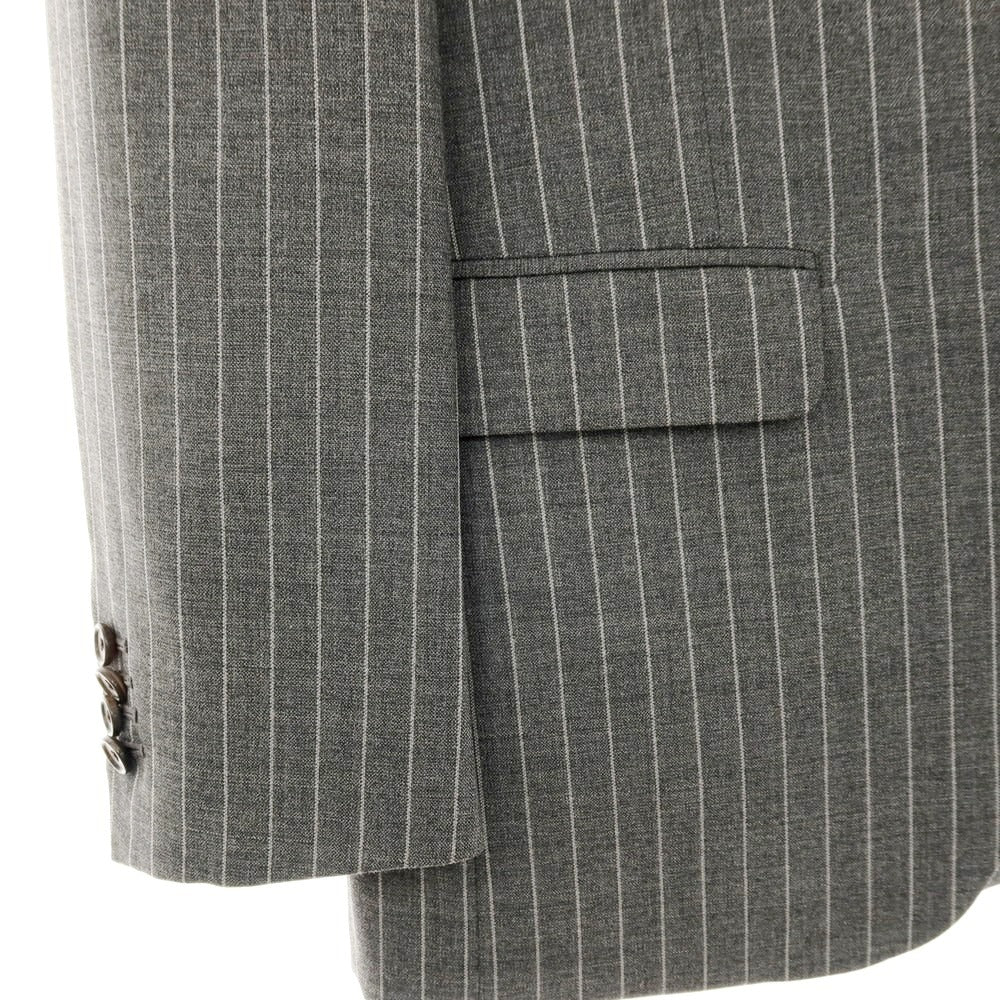 【中古】エストネーション ESTNATION ウール ストライプ 3つボタンスーツ グレー【サイズ46】【 状態ランクB 】【 メンズ 】