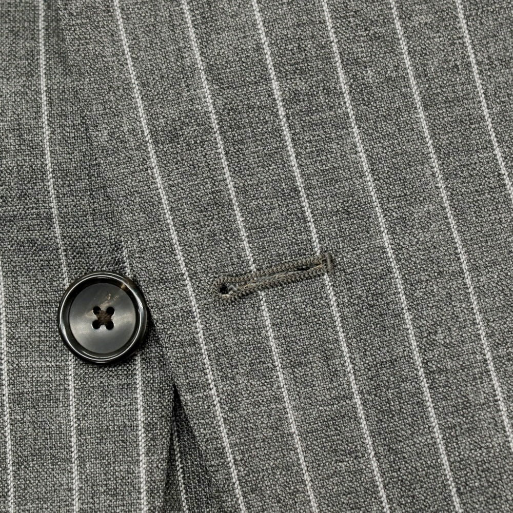 【中古】エストネーション ESTNATION ウール ストライプ 3つボタンスーツ グレー【サイズ46】【 状態ランクB 】【 メンズ 】