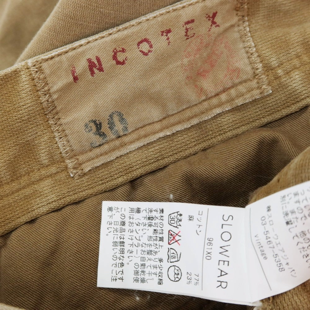 【中古】インコテックスレッド INCOTEX RED ヴィンテージ加工 コットンリネン カーゴパンツ ブラウン【サイズ30】【 状態ランクC 】【 メンズ 】