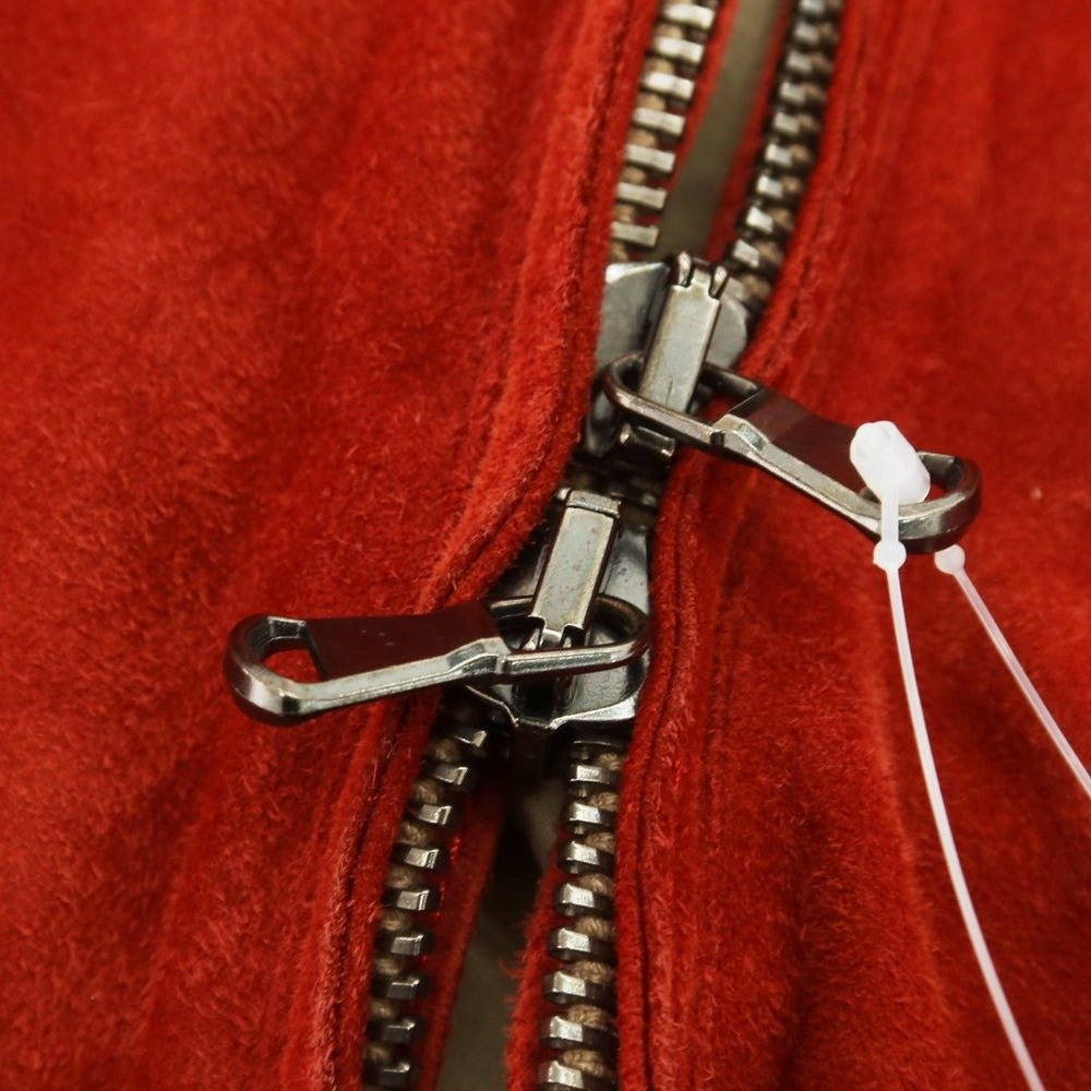 【中古】サルフラ Salfra ラム スエード ダブルジップ レザーブルゾン レッド【 50 】【 状態ランクC 】【 メンズ 】