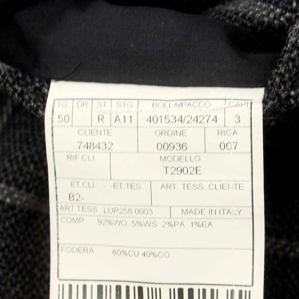 【中古】ボリオリ BOGLIOLI DOVER ストレッチ ウールカシミヤナイロン チェック 3B テーラードジャケット ダークグレーxグレー【 50 】【 状態ランクB 】【 メンズ 】