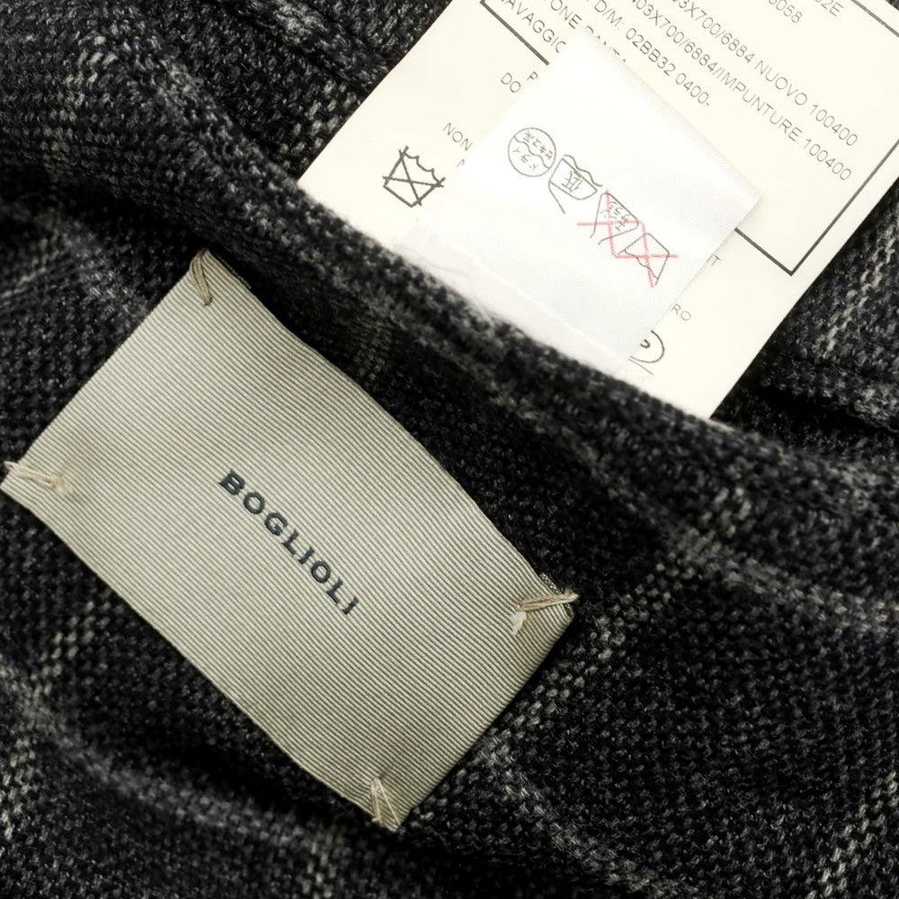 【中古】ボリオリ BOGLIOLI DOVER ストレッチ ウールカシミヤナイロン チェック 3B テーラードジャケット ダークグレーxグレー【 50 】【 状態ランクB 】【 メンズ 】