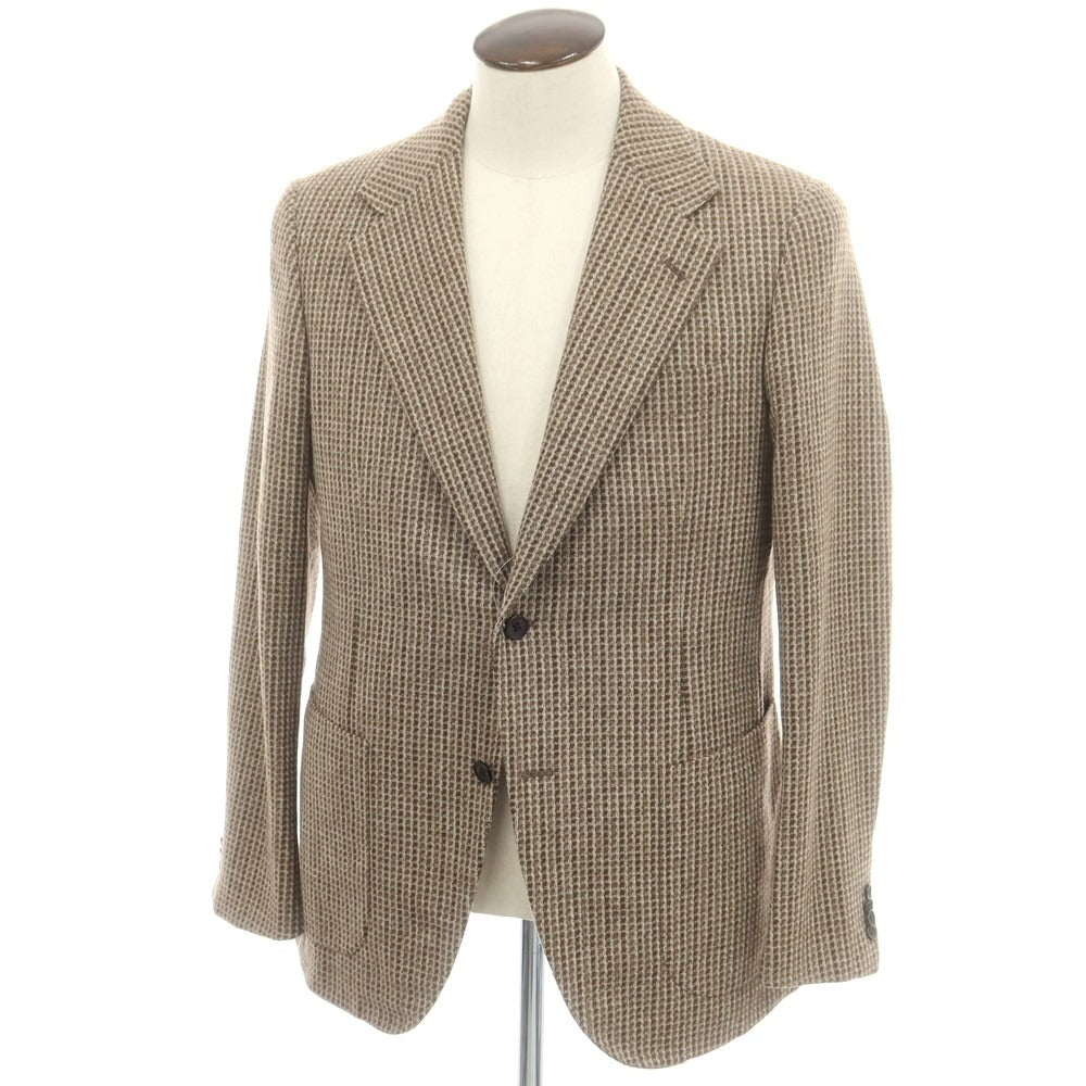 【中古】ベルベスト Belvest ECO FRIENDLY ウール 2B テーラードジャケット ブラウンxベージュ【 52 】【 状態ランクC 】【 メンズ 】