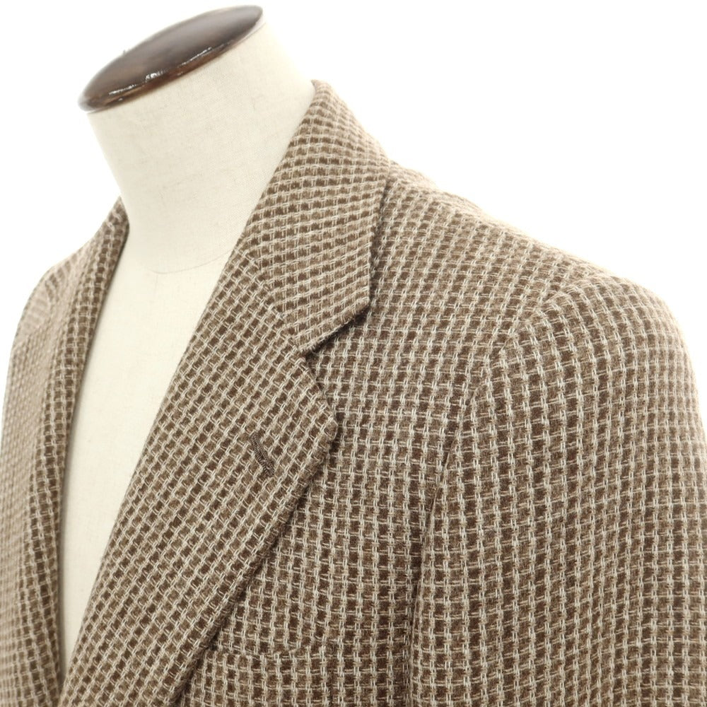 【中古】ベルベスト Belvest ECO FRIENDLY ウール 2B テーラードジャケット ブラウンxベージュ【 52 】【 状態ランクC 】【 メンズ 】