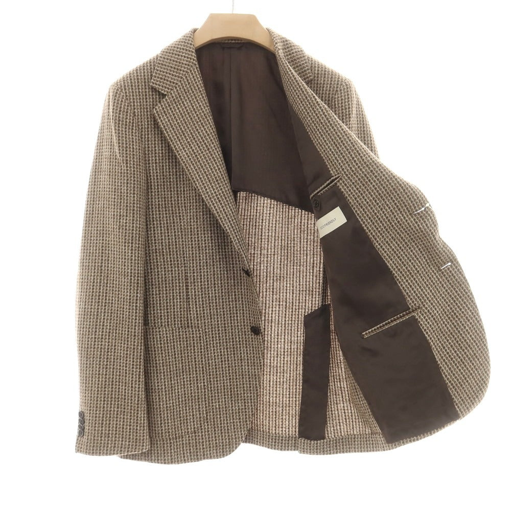【中古】ベルベスト Belvest ECO FRIENDLY ウール 2B テーラードジャケット ブラウンxベージュ【 52 】【 状態ランクC 】【 メンズ 】
