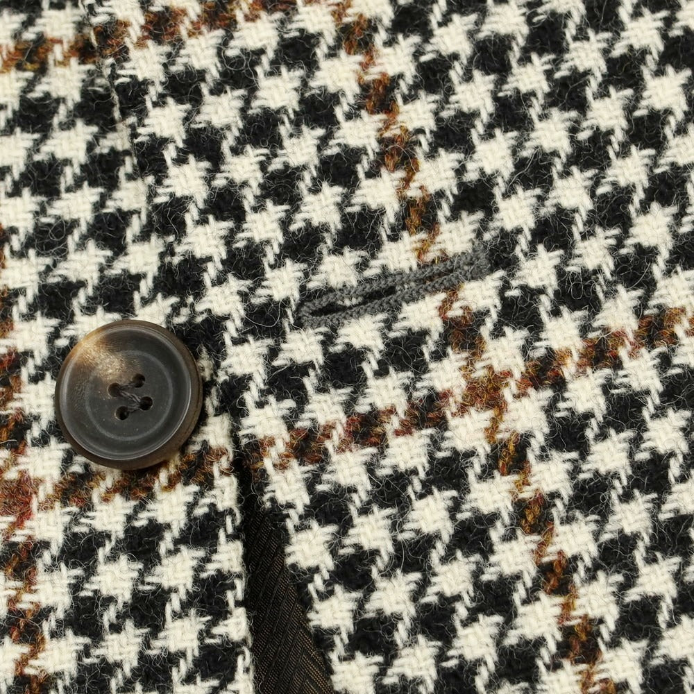 【中古】スティレ ラティーノ STILE LATINO ウール ハウンドトゥースチェック 3B テーラードジャケット アイボリーxブラック【 52 】【 状態ランクB 】【 メンズ 】