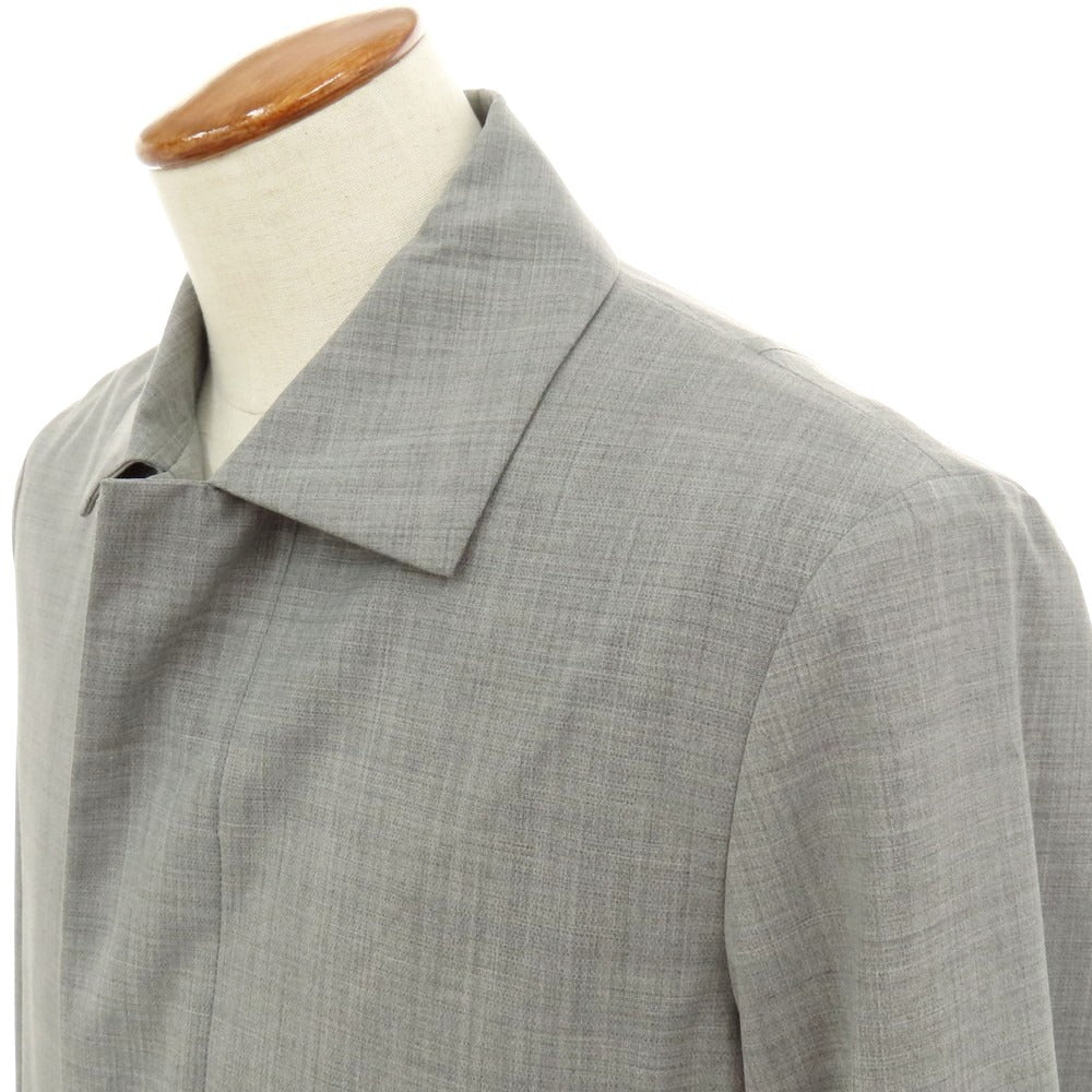 【中古】ランバンオンブルー LANVIN en Bleu ウールポリエステル ステンカラーコート グレー【 48 】【 状態ランクB 】【 メンズ 】