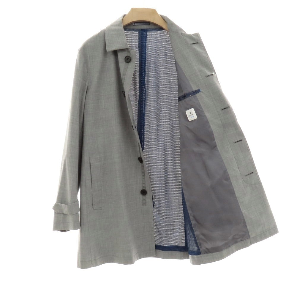 【中古】ランバンオンブルー LANVIN en Bleu ウールポリエステル ステンカラーコート グレー【 48 】【 状態ランクB 】【 メンズ 】