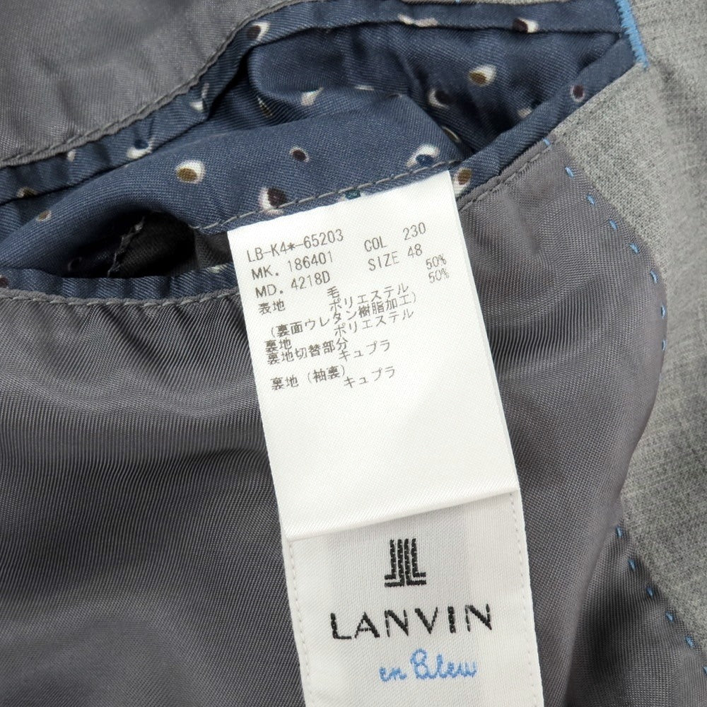 【中古】ランバンオンブルー LANVIN en Bleu ウールポリエステル ステンカラーコート グレー【 48 】【 状態ランクB 】【 メンズ 】