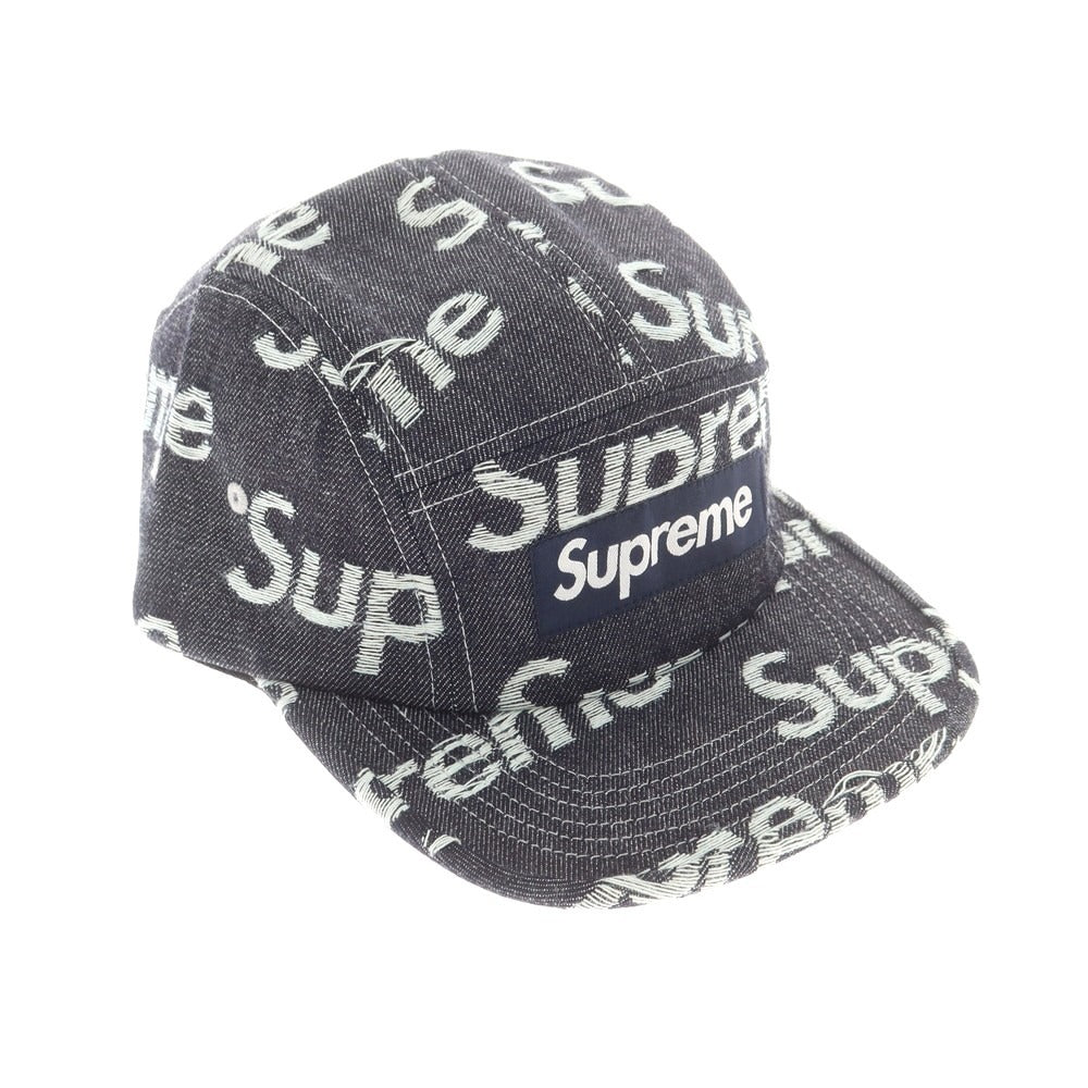 【中古】シュプリーム Supreme 2025年秋冬 Jacquard Logos Denim Camp Cap ベースボールキャップ ダークネイビー【 ONE SIZE(58cm) 】【 状態ランクA 】【 メンズ 】