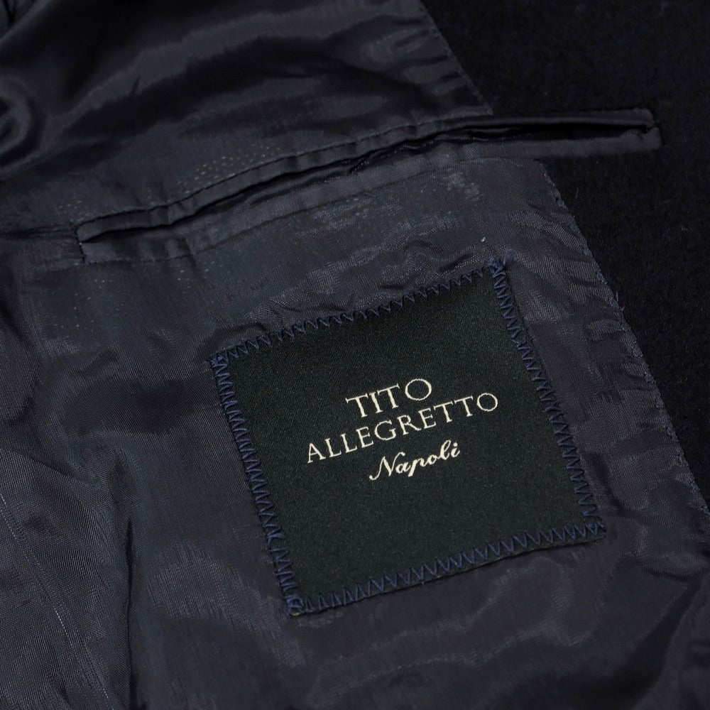 【中古】ティト アレグレット TITO ALLEGRETTO ウールカシミヤ ダブルブレストコート ダークネイビー【 44 】【 状態ランクB 】【 メンズ 】