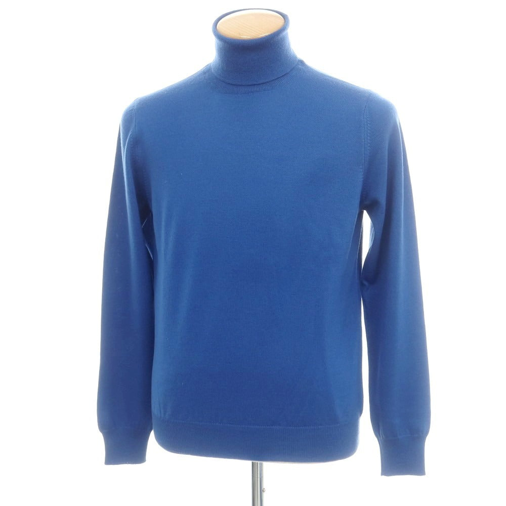 【中古】グランサッソ GRAN SASSO ハイゲージウール タートルネックニット ブルー【 46 】【 状態ランクB 】【 メンズ 】
