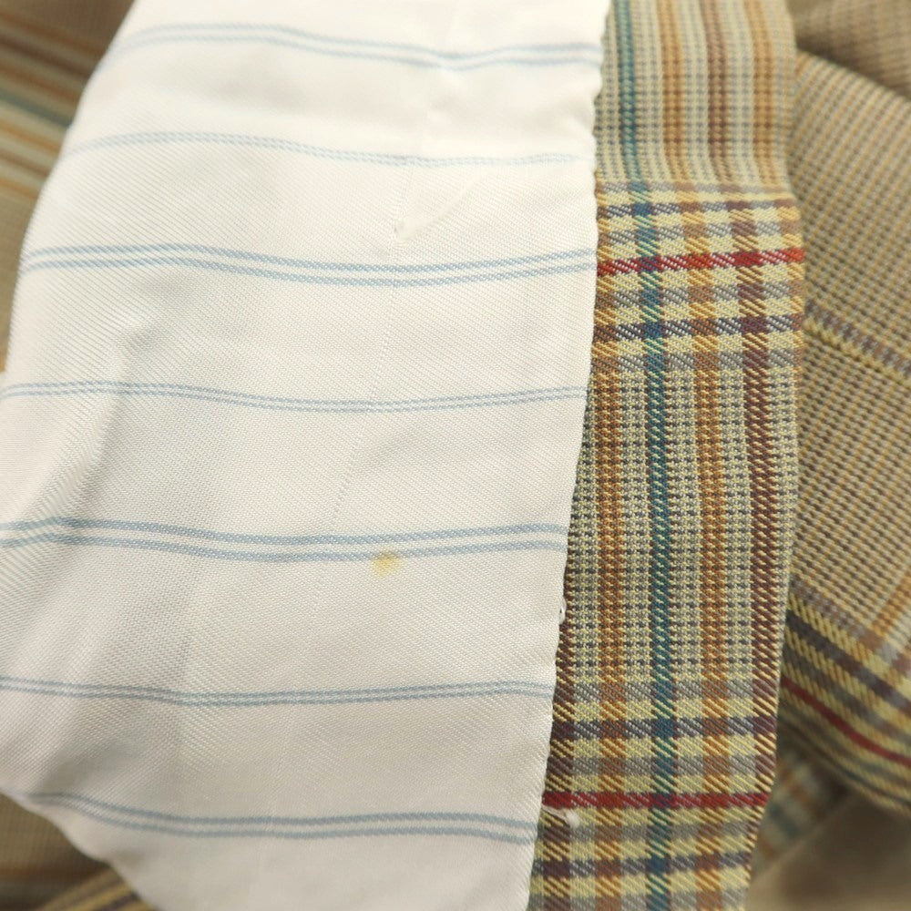 【中古】バタクハウスカット batak house cut コットン チェック 2B テーラードジャケット ダークベージュxマルチカラー【 表記なし(M位) 】【 状態ランクC 】【 メンズ 】