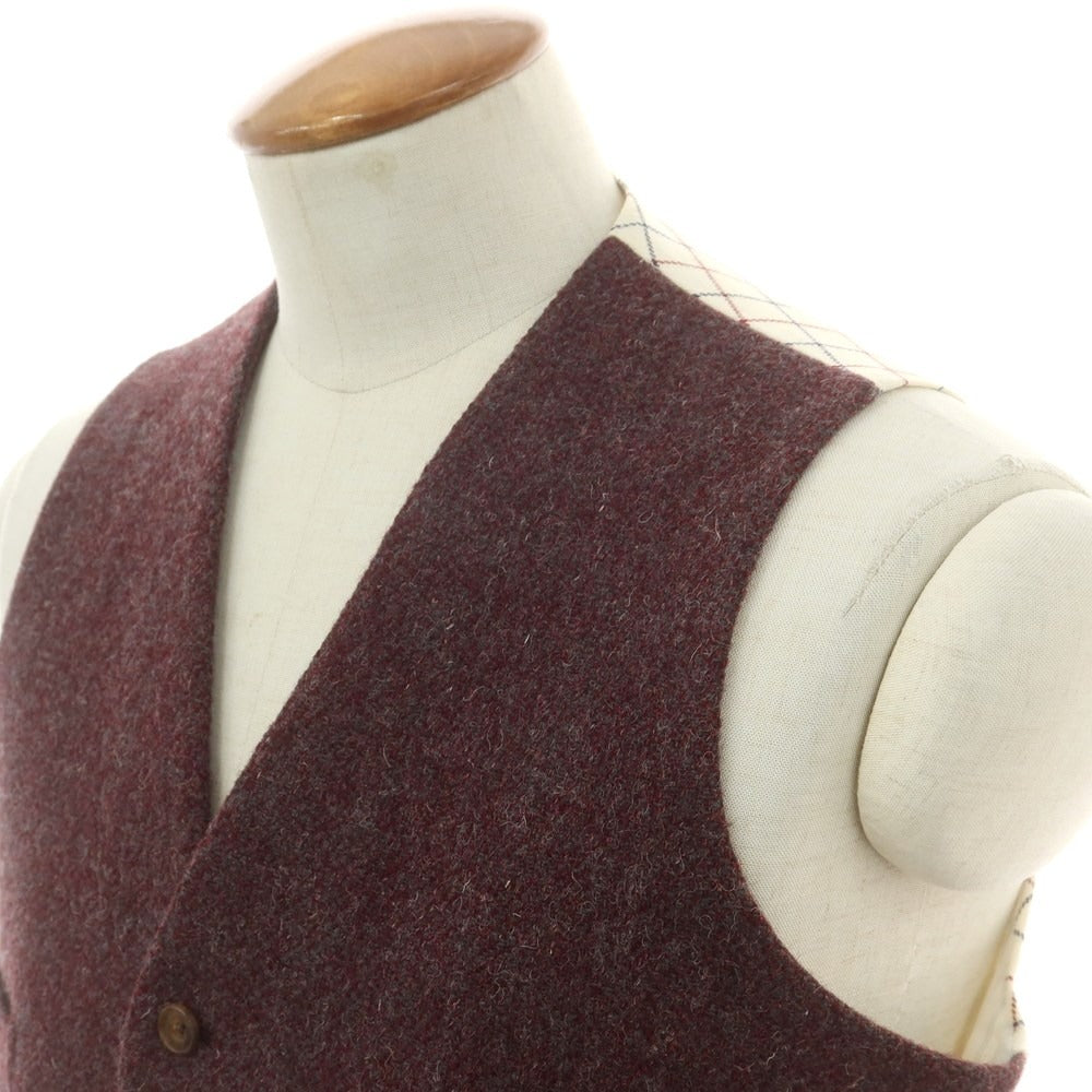 【中古】バタクハウスカット batak house cut ハリスツイード カジュアル系ジレ ボルドー【 サイズ表記なし(M位) 】【 状態ランクB 】【 メンズ 】