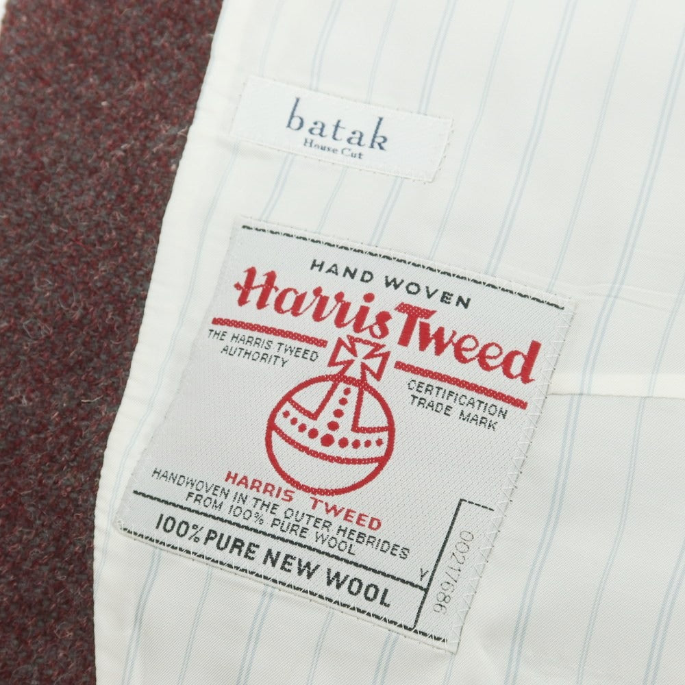 【中古】バタクハウスカット batak house cut ハリスツイード カジュアル系ジレ ボルドー【 サイズ表記なし(M位) 】【 状態ランクB 】【 メンズ 】