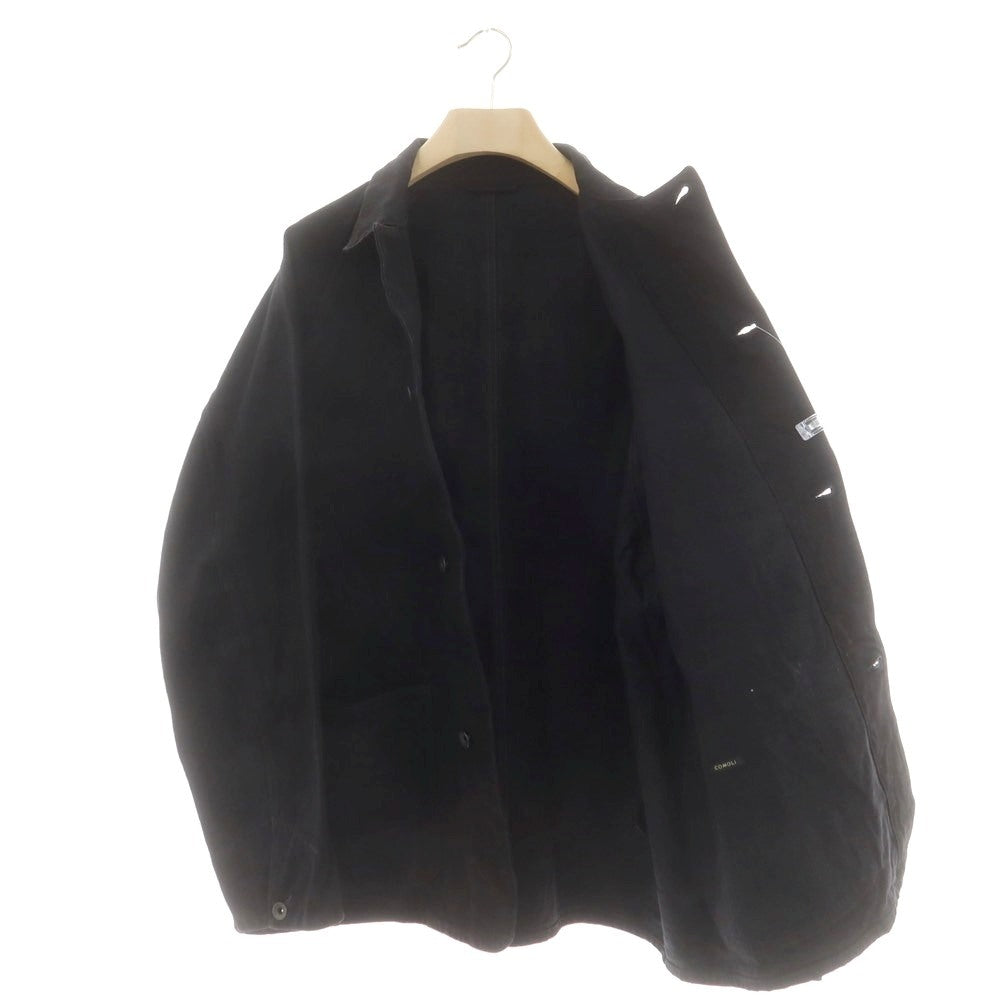 【中古】コモリ COMOLI 2025年秋冬 コットン ワークジャケット ブラック【 3 】【 状態ランクB 】【 メンズ 】