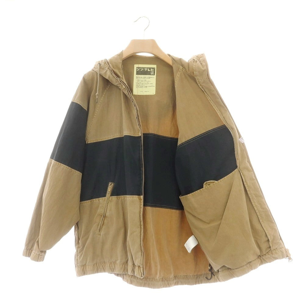 【中古】エスエスズィー SSZ コットンナイロン フーデッド シェルジャケット ベージュxダークグリーン【 M 】【 状態ランクB 】【 メンズ 】