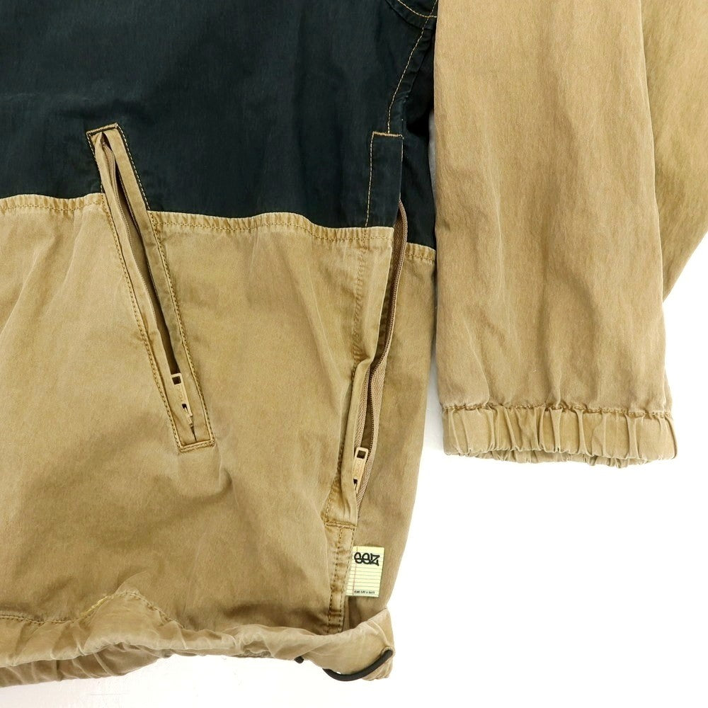 【中古】エスエスズィー SSZ コットンナイロン フーデッド シェルジャケット ベージュxダークグリーン【 M 】【 状態ランクB 】【 メンズ 】