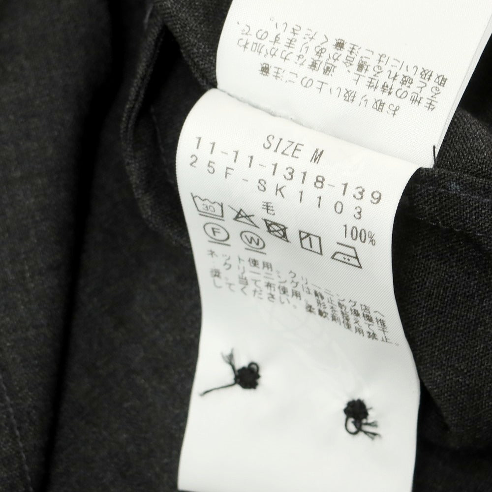 【中古】エスエスズィー SSZ 2025年秋冬 ウール レギュラーカラー カジュアルシャツ ダークグレー【 M 】【 状態ランクA 】【 メンズ 】