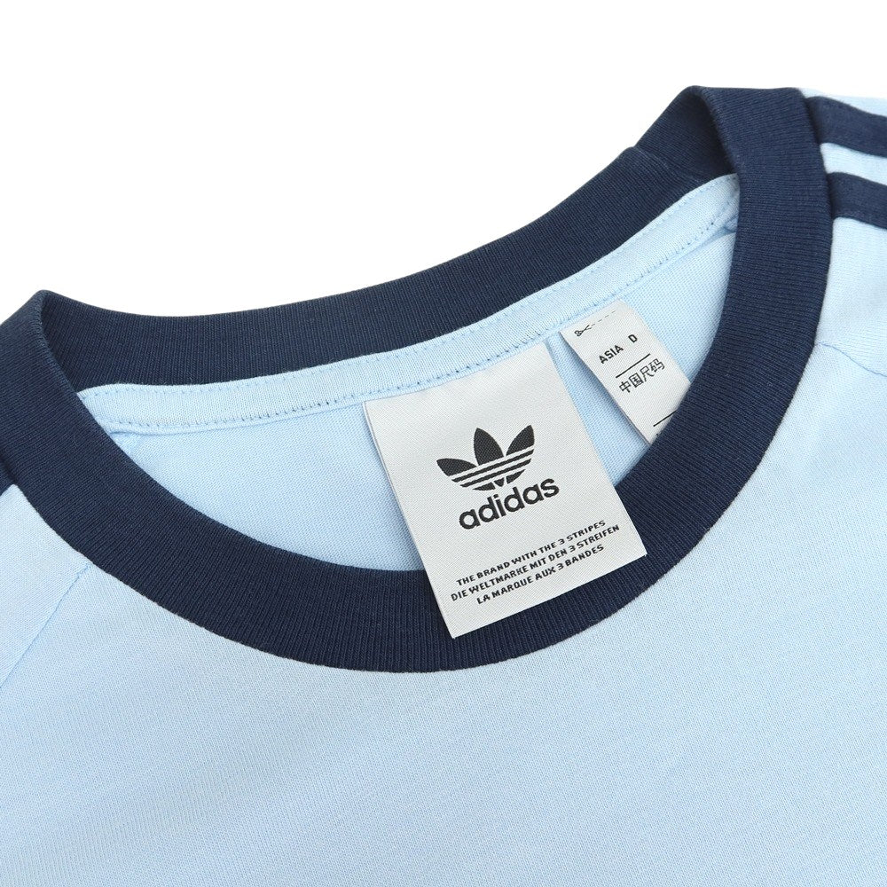 【中古】アディダス adidas コットン クルーネック 半袖Tシャツ ライトブルーxネイビー【サイズJPN:S】【 状態ランクB 】【 メンズ 】