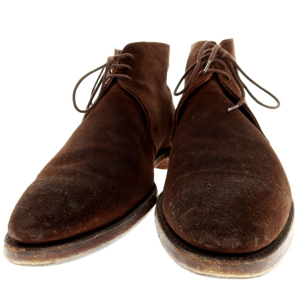 【中古】クロケットアンドジョーンズ CROCKETT&JONES CHAKKA スエード チャッカブーツ ダークブラウン【 6 1/2E 】【 状態ランクD 】【 メンズ 】