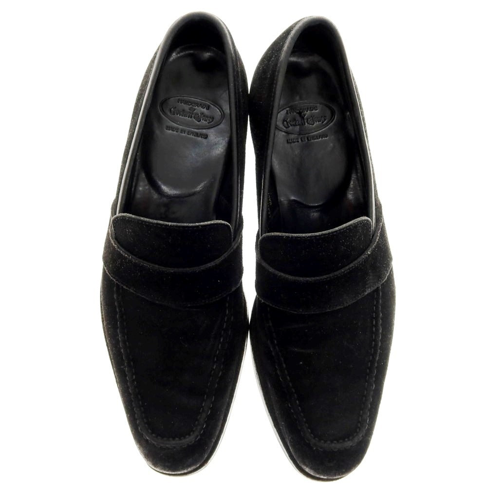 【中古】クロケットアンドジョーンズ CROCKETT&JONES ハンドグレード スエード ローファー ブラック【 6D 】【 状態ランクC 】【 メンズ 】
