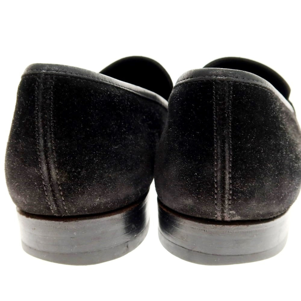【中古】クロケットアンドジョーンズ CROCKETT&JONES ハンドグレード スエード ローファー ブラック【 6D 】【 状態ランクC 】【 メンズ 】