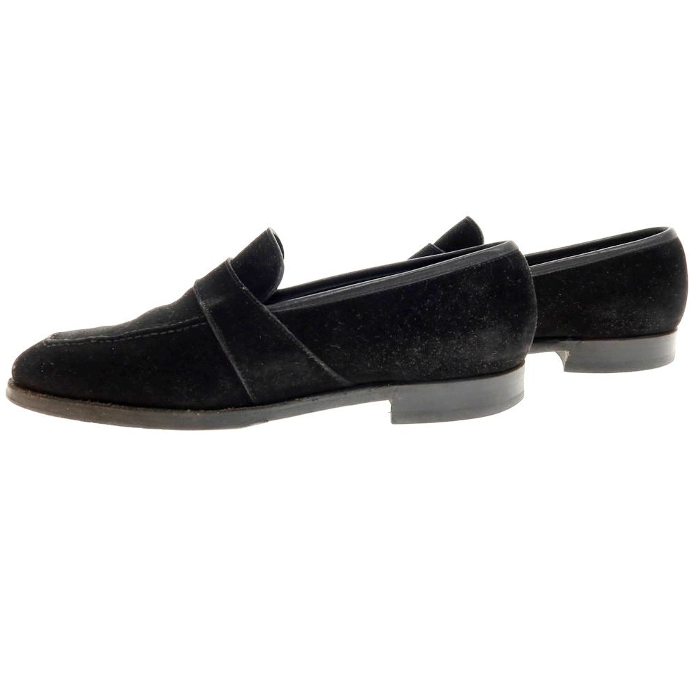 【中古】クロケットアンドジョーンズ CROCKETT&JONES ハンドグレード スエード ローファー ブラック【 6D 】【 状態ランクC 】【 メンズ 】