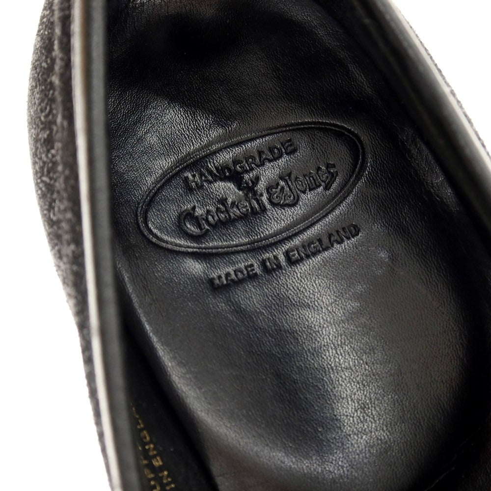 【中古】クロケットアンドジョーンズ CROCKETT&JONES ハンドグレード スエード ローファー ブラック【 6D 】【 状態ランクC 】【 メンズ 】