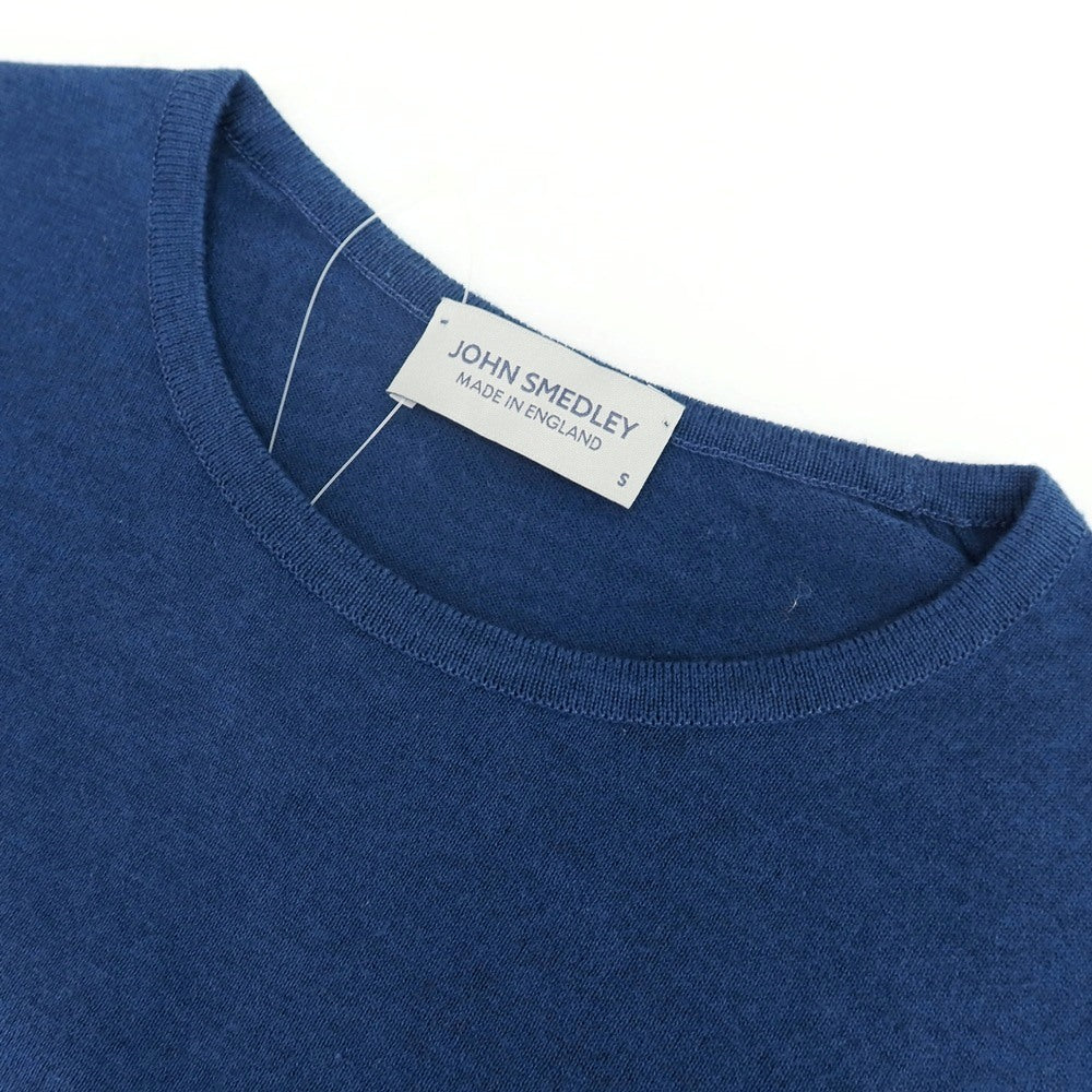 【中古】ジョンスメドレー JOHN SMEDLEY ハイゲージ シーアイランドコットン クルーネック 半袖 プルオーバーニット ダークブルー【サイズS】【 状態ランクB 】【 メンズ 】