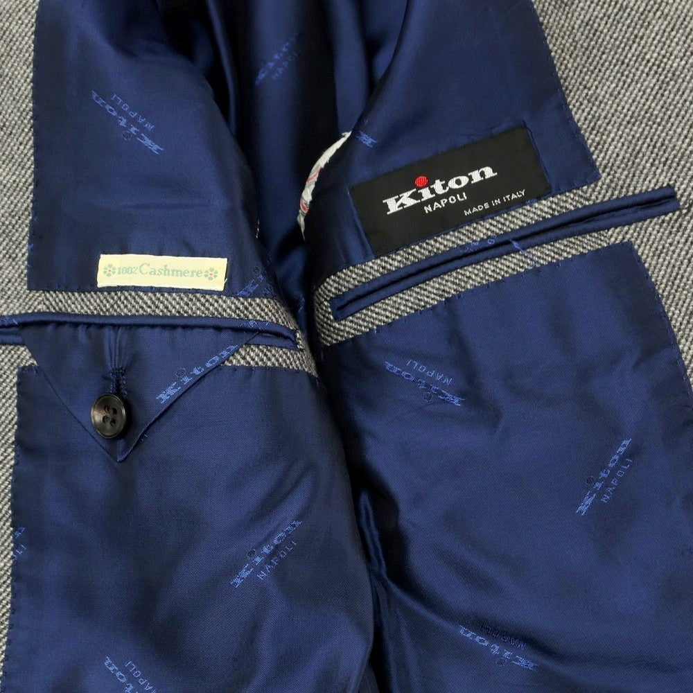 【中古】キートン Kiton カシミヤ 3B テーラードジャケット グレー【 46 】【 状態ランクB 】【 メンズ 】
