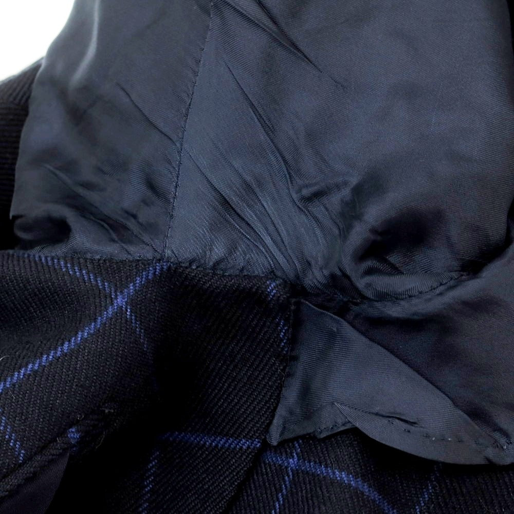 【中古】エリーゴ Eligo ウールカシミヤ ウィンドウペーンチェック 3B テーラードジャケット ダークネイビーxブルー【 46 】【 状態ランクB 】【 メンズ 】