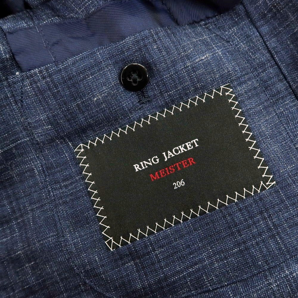 【中古】リングヂャケット RING JACKET MEISTER ウール系 3B テーラードジャケット ネイビー【 表記なし(M位) 】【 状態ランクC 】【 メンズ 】