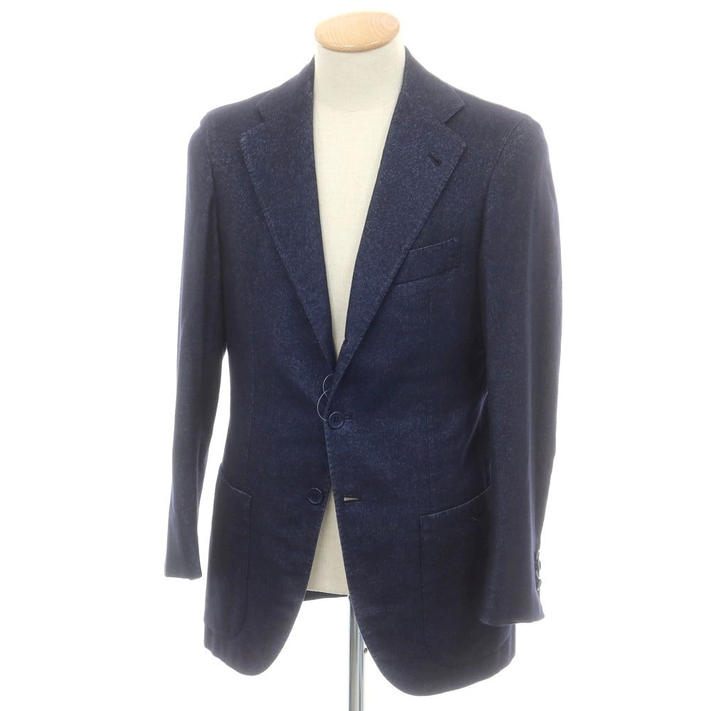 【中古】オラッツィオ ルチアーノ Orazio Luciano ウール系 3B テーラードジャケット ネイビー【 44 】【 状態ランクC 】【 メンズ 】