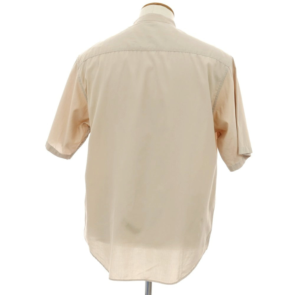 【中古】ビューティアンドユースユナイテッドアローズ BEAUTY&YOUTH UNITED ARROWS セルロースコットン バンドカラー 半袖シャツ グレージュ【サイズM】【 状態ランクC 】【 メンズ 】