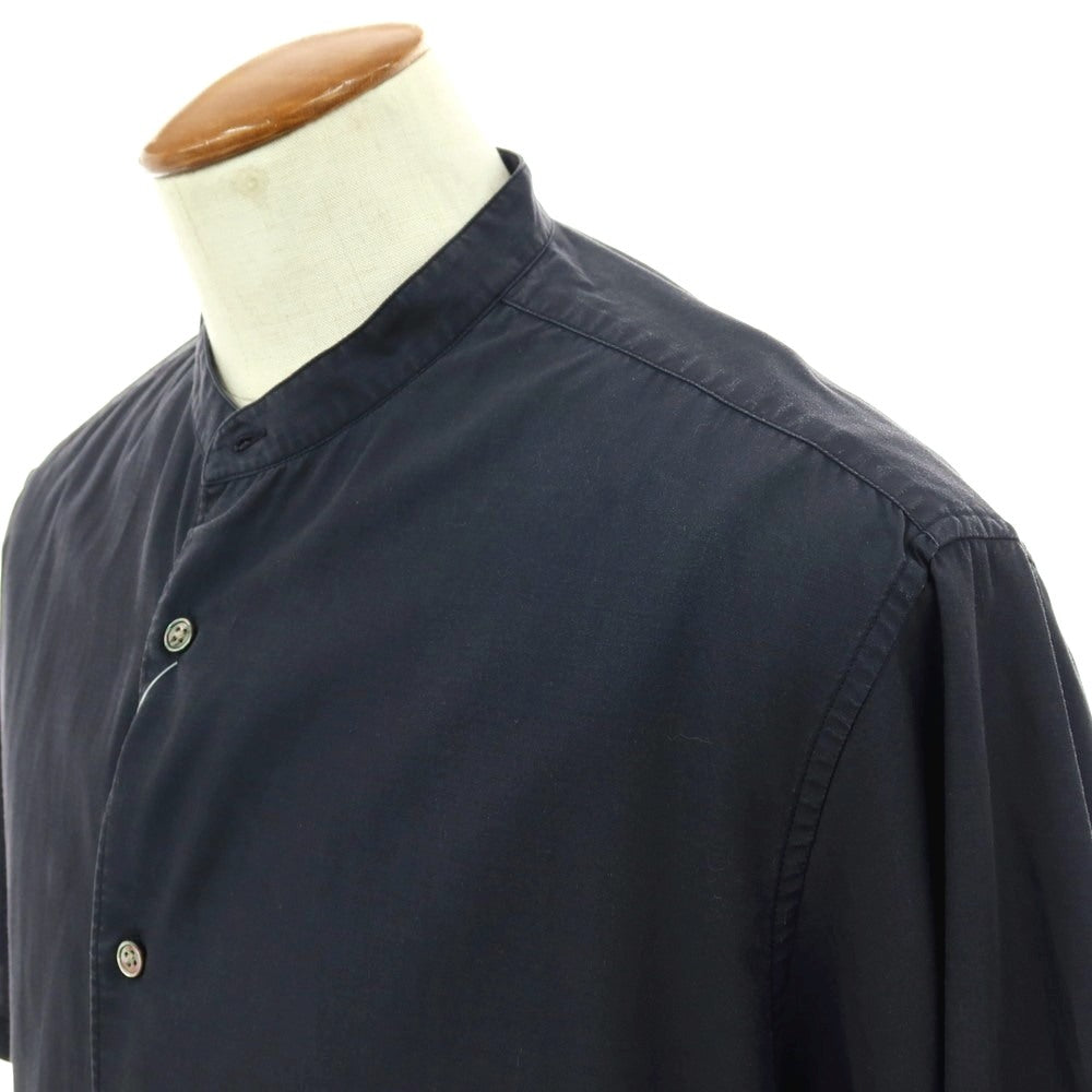 【中古】ビューティアンドユースユナイテッドアローズ BEAUTY&YOUTH UNITED ARROWS セルロースコットン バンドカラー 半袖シャツ ブラック【サイズM】【 状態ランクC 】【 メンズ 】