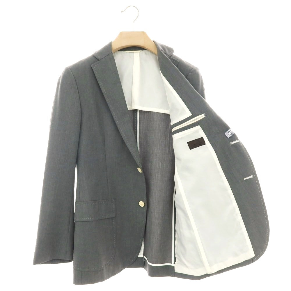 【中古】ユニバーサルランゲージ UNIVERSAL LANGUAGE SUPER110’S ウール 2B テーラードジャケット グレー【 46 】【 状態ランクC 】【 メンズ 】